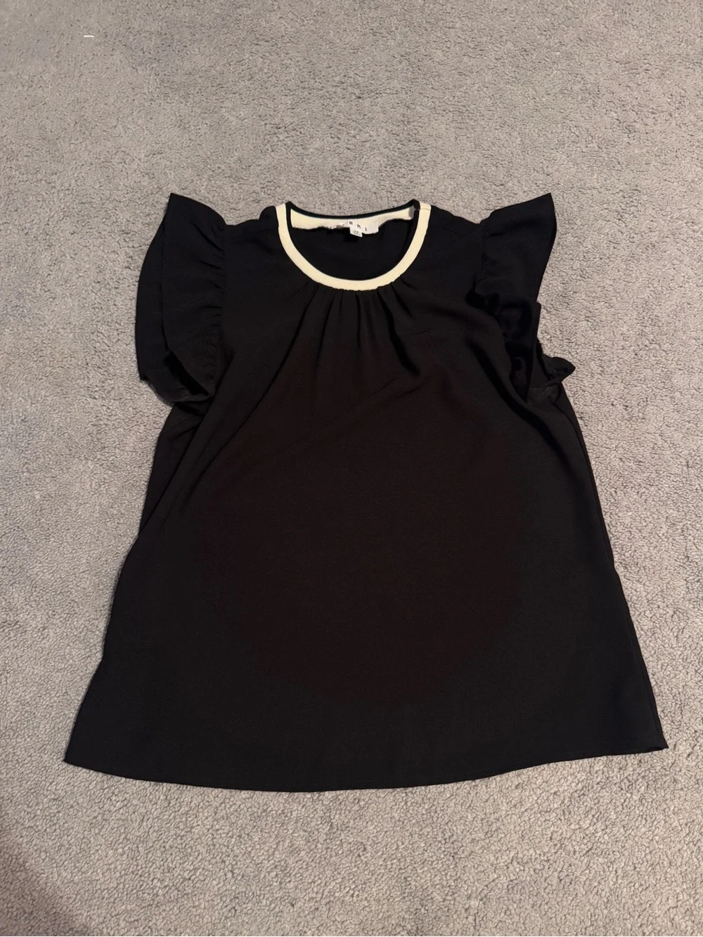 Black Ruffle Sleeve Blouse - Picture 1 of 3